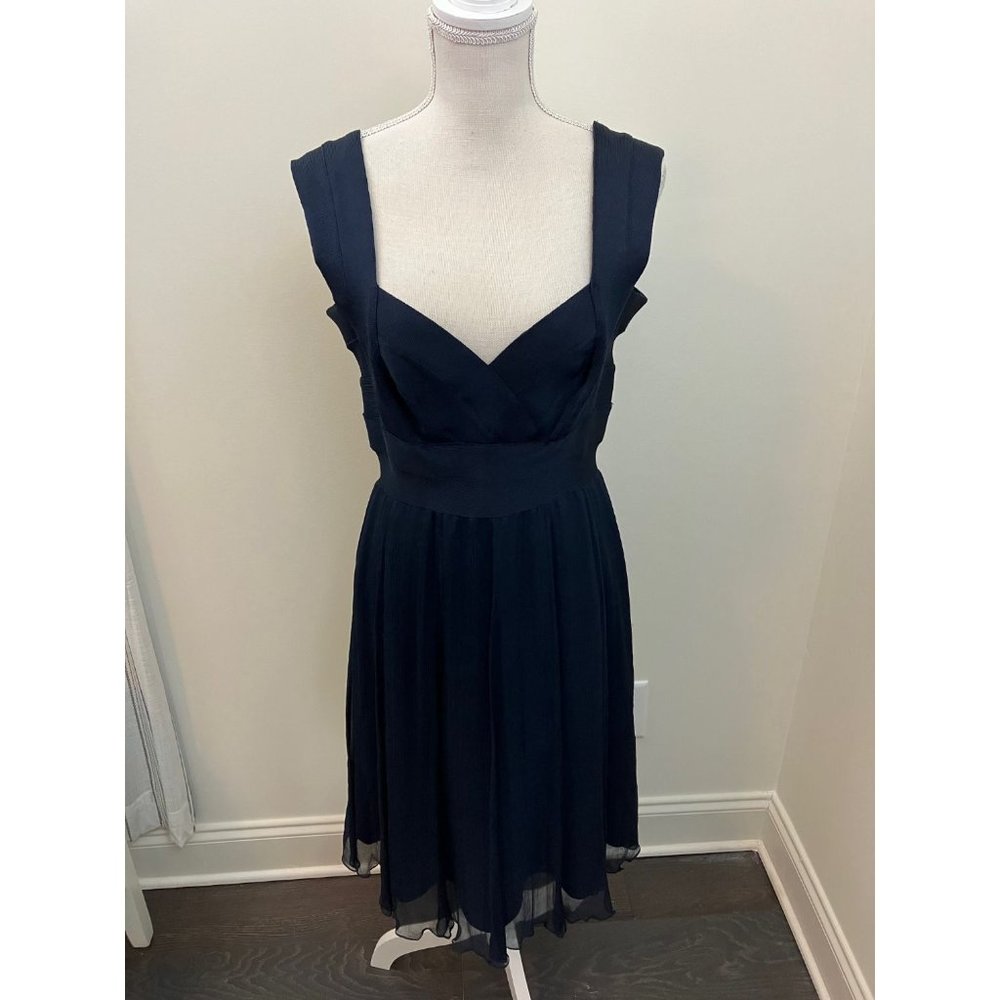 Tadashi Collection Navy Sleeveless Dress Skirt Overlay Size 16